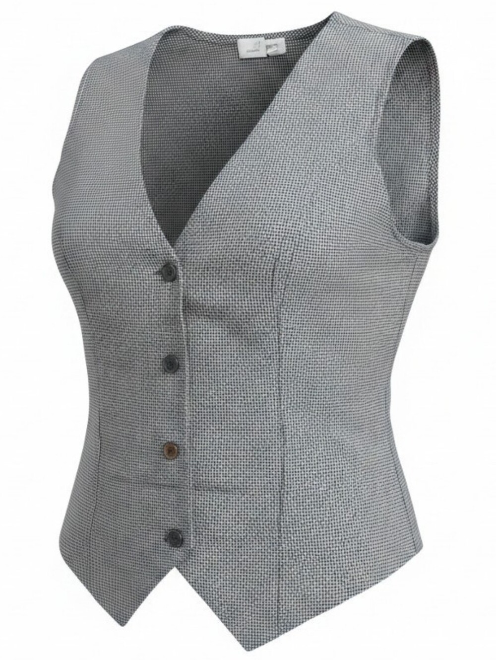 ULLA‎ POPKEN | Wool Rayon Houndstooth Vest Black Gray Tailored Plus Size | 20 22
